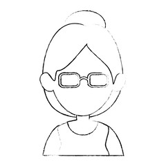 avatar woman with glasses icon over white background vector illustration