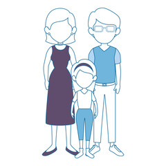 family with kids icon over white background colorful design vector illustration