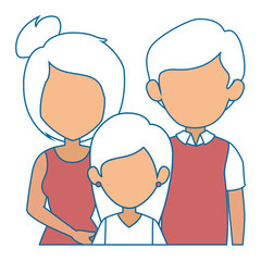 family with kids icon over white background colorful design vector illustration