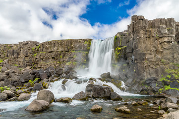 Waterfall in Thingvellir, Iceland