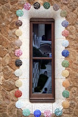 Detail of a Window  of Gaudi's house at Parc Guell