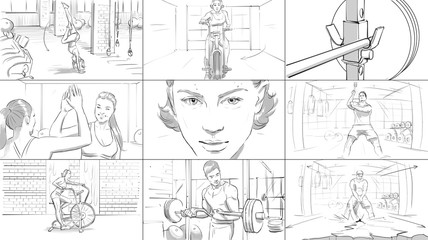 Gym fitness storyboard