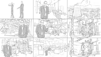 Industrial interiors storyboard