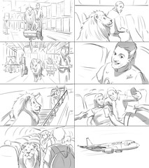 Storyboard with a lion