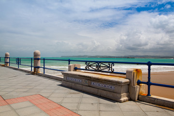 Empty Santander waterfront promenade, Spain