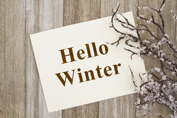 Obraz na płótnie Canvas Hello Winter greeting card