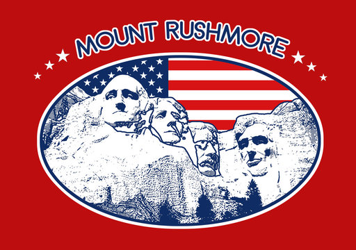 Mount Rushmore, South Dakota, USA - Monument - National Heritage - Logo, Badge, Emblem,