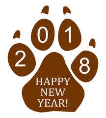 Jahr des Hundes 2018 Pfote Symbol