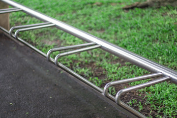 bicycle parking on the park.