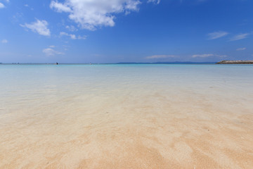 Fototapeta na wymiar a beautiful summer beach in Hateruma Island, Okinawa; NIshibama beach