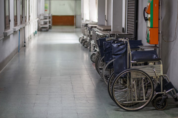 Fototapeta na wymiar Wheelchair in the hospital