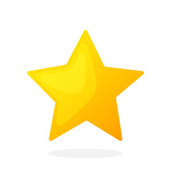 Obraz premium Gold star on white background. Vector illustration in flat style. Favorite symbol. Weather symbol