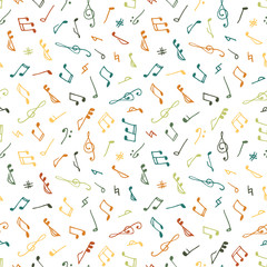 Varicolored seamless music pattern
