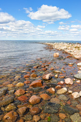 Rocky reefs in a lake