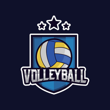 Volleyball Sport Logo Emblem, Logo Template Designs