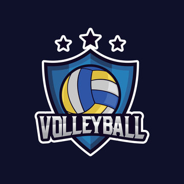 Volleyball Sport Logo Emblem, Logo Template Designs