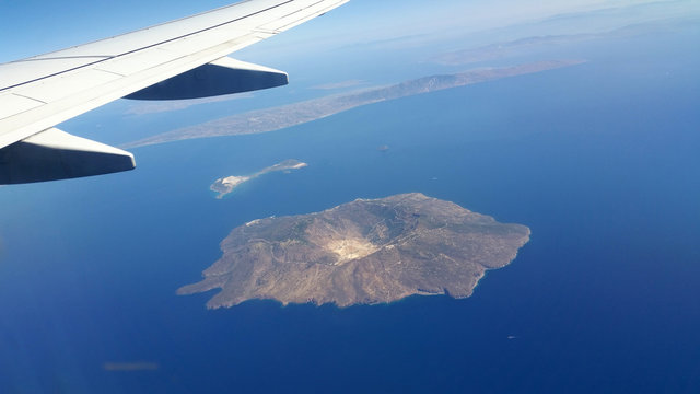 Fototapeta Wyspa na morzu Śródziemnym, widok z lotu ptaka.