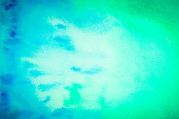 Fototapeta na wymiar Abstrakter künstlerischer grün blauer Hintergrund aus Wasserfarben
