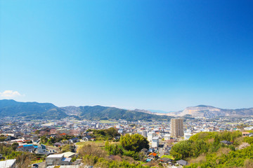 View of Tagawa City in Fukuoka Prefecture, Japan