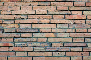 Old brown bricks wall texture and background