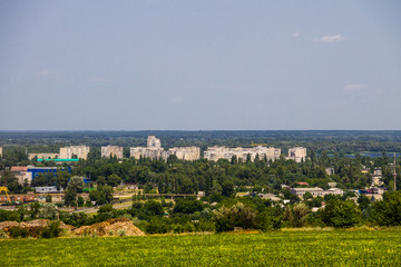 View on the industrial district in Kremenchug city, Ukraine