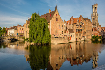 Obraz premium Bruges (Brugge) cityscape with water canal