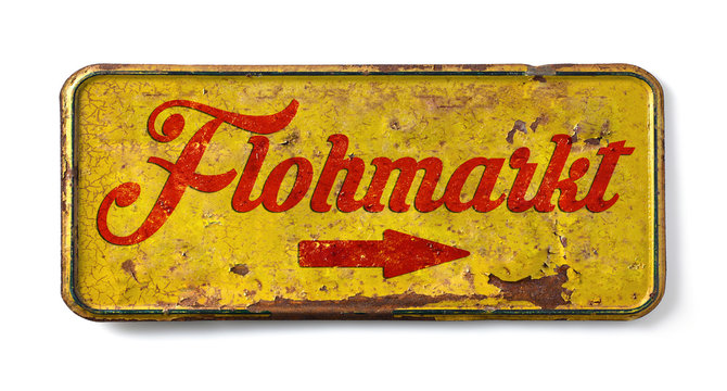 Flohmarkt Hinweisschild