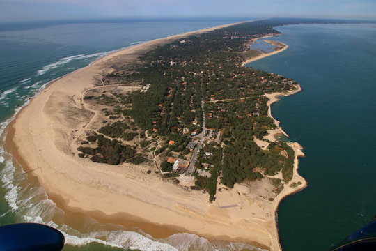 Pointe du Cap Ferret depuis un autogire