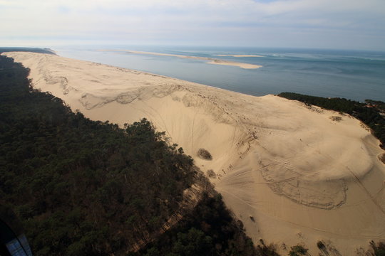 Dune du Pilat depuis un autogire