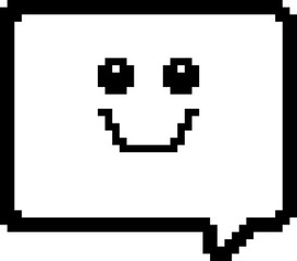 Fototapeta premium Smiling 8-Bit Cartoon Word Balloon