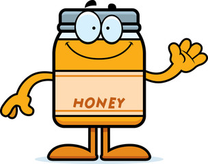 Cartoon Honey Jar Waving