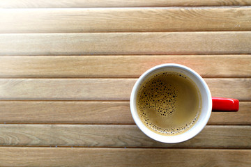 Coffee on wooden table