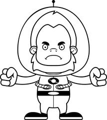 Cartoon Angry Spaceman Sasquatch