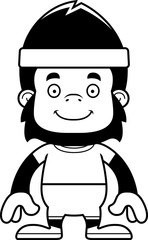 Cartoon Smiling Fitness Gorilla