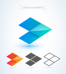 Abstract mosaic arrow logo design template