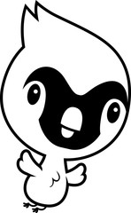 Cartoon Cardinal Flying