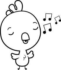 Cartoon Baby Rooster Singing