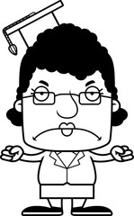 Cartoon Angry Teacher Woman