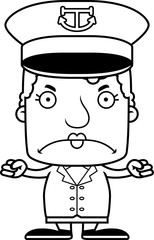 Cartoon Angry Boat Captain Woman