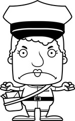 Cartoon Angry Mail Carrier Woman