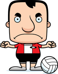 Cartoon Angry Volleyball Player Man