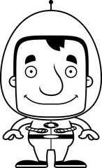Cartoon Smiling Spaceman Man