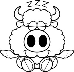 Cartoon Buffalo Wings Napping