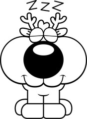 Cartoon Deer Napping