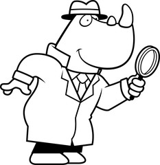 Cartoon Rhino Detective