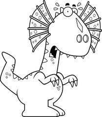 Scared Cartoon Dilophosaurus