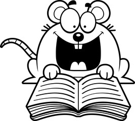 Cartoon Mouse Reading
