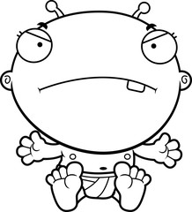 Cartoon Baby Alien Mad