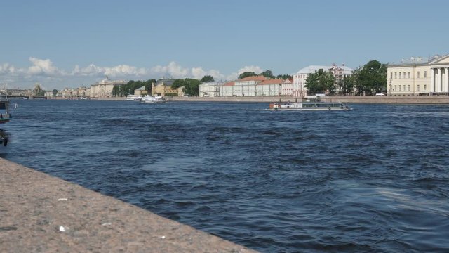 The Neva river in the summer - St. Petersburg, Russia