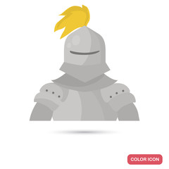 Middle age knight color flat icon for web and mobile design